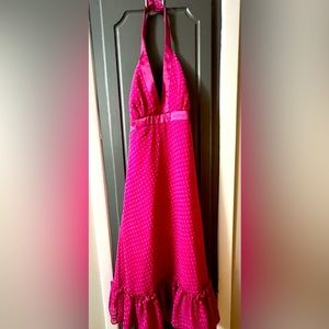 David’s Bridal Halter Dress Ruffle Bottom Size 2